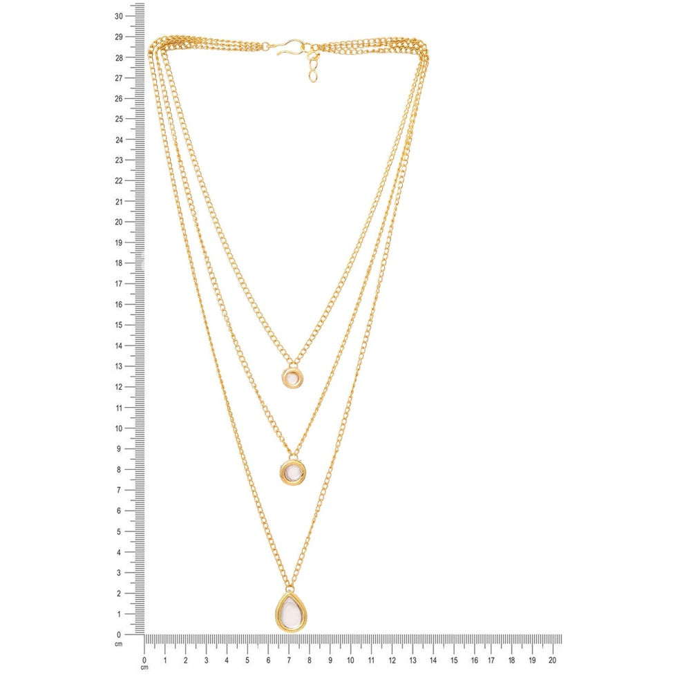 Ruby Raang Studio White Brass Gold Plated Kundan Necklace
