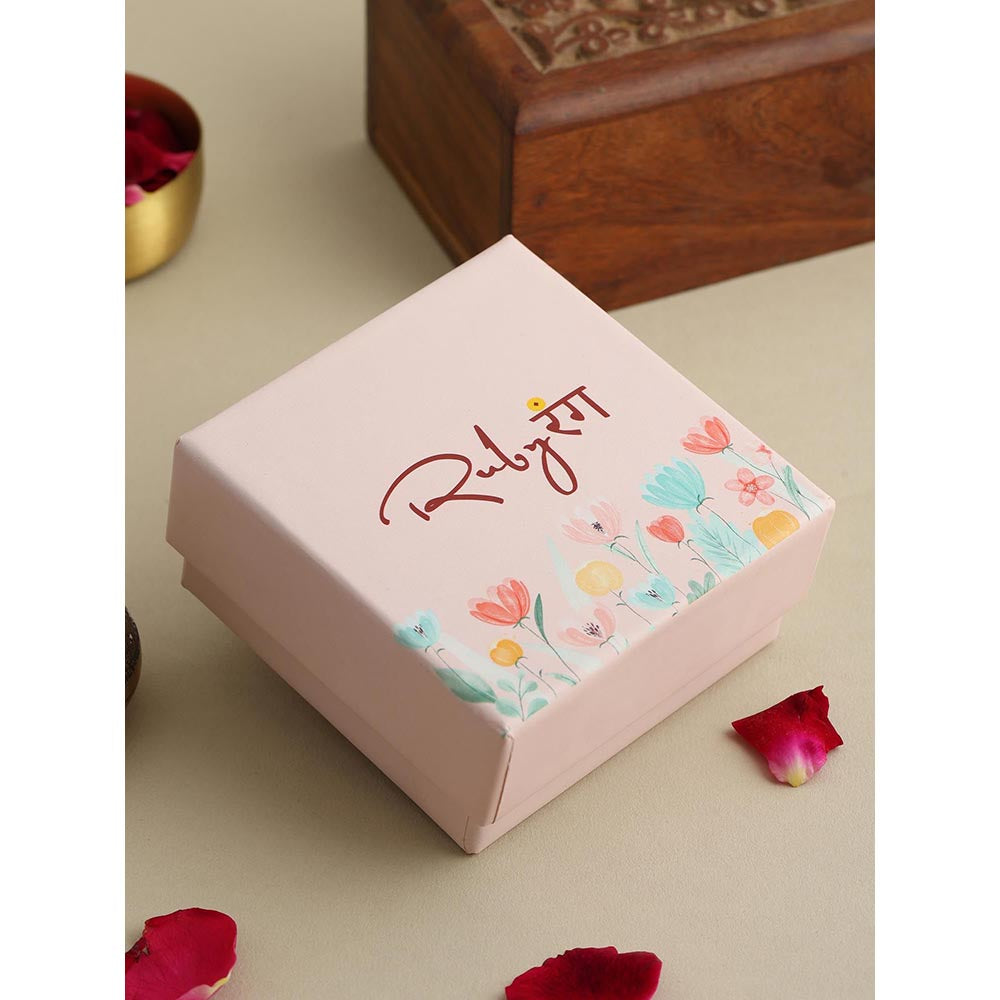 Ruby Raang Studio Pearl Kundan Blossom Of Maang Tikka with Earrings