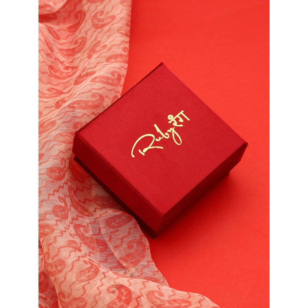 Ruby Raang Studio Heart Kundan Maang Tikka