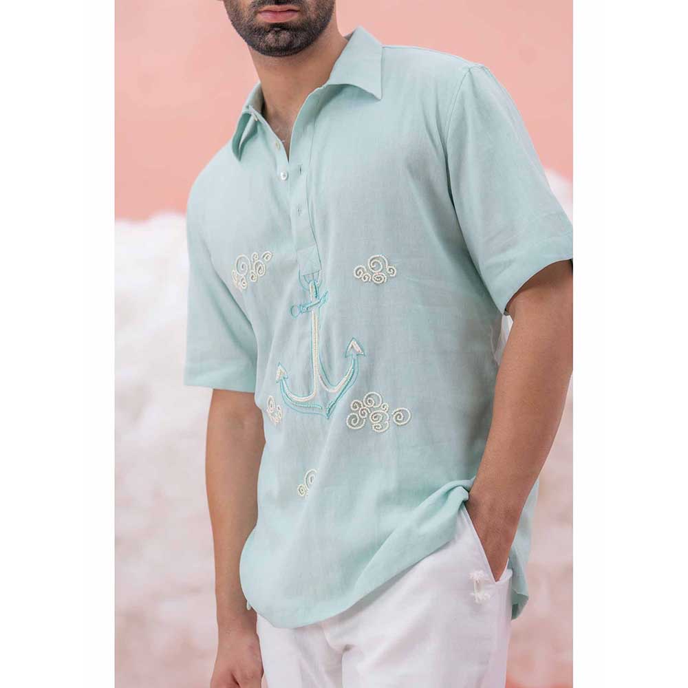 Runit Gupta Blue Anchor Cloud Shirt