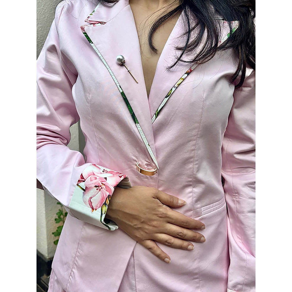 Sage By Mala Pink Rose Blazer with Skirt (Set of 2)