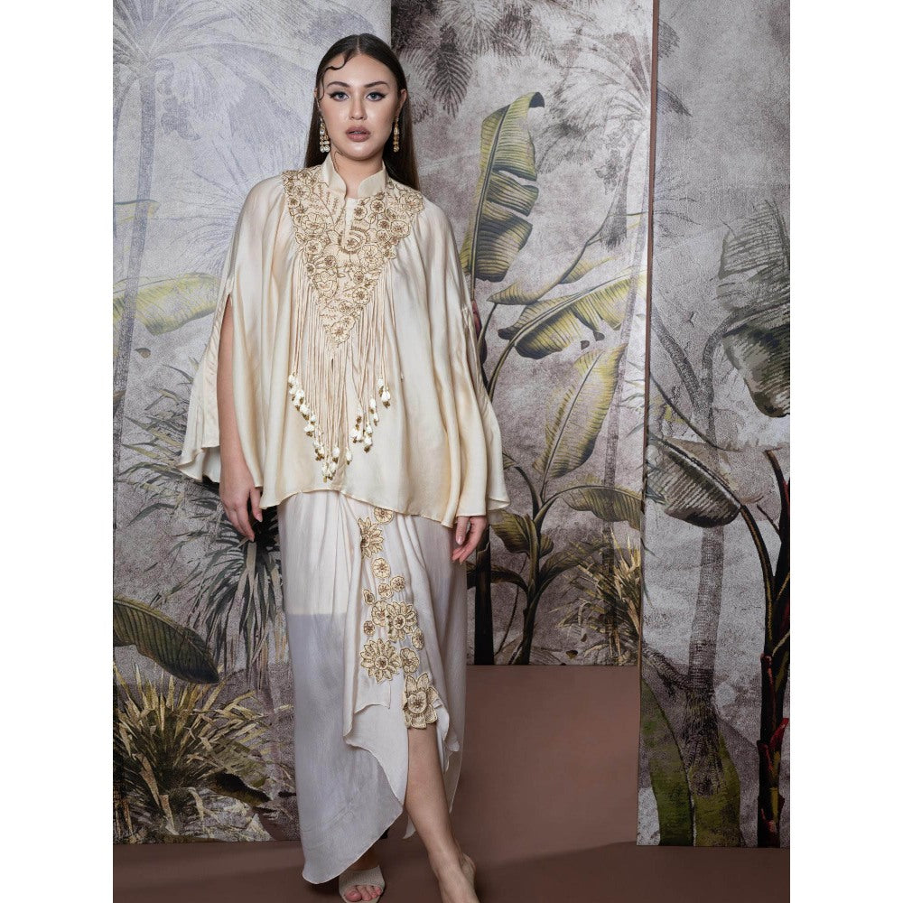 Sainy Garg Couture Hansini Cape with Drape Skirt (Set of 2)