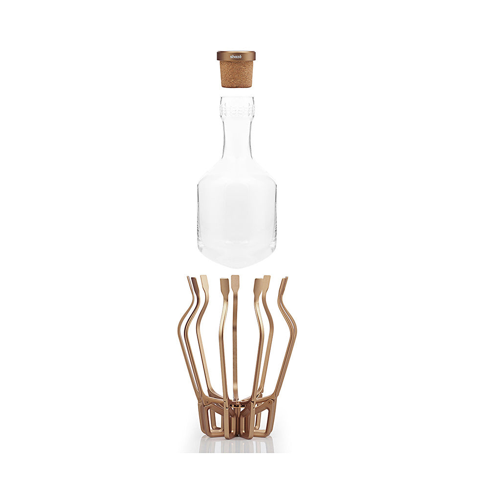 Shaze Rose Cage Decanter - For Wine Liquor Scotch Bourbon Vodka - 1000 Ml