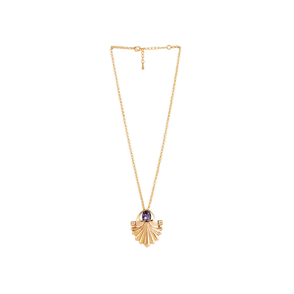 Shaze Blue Cubic Zirconia Gold Plated Starlight Pendant
