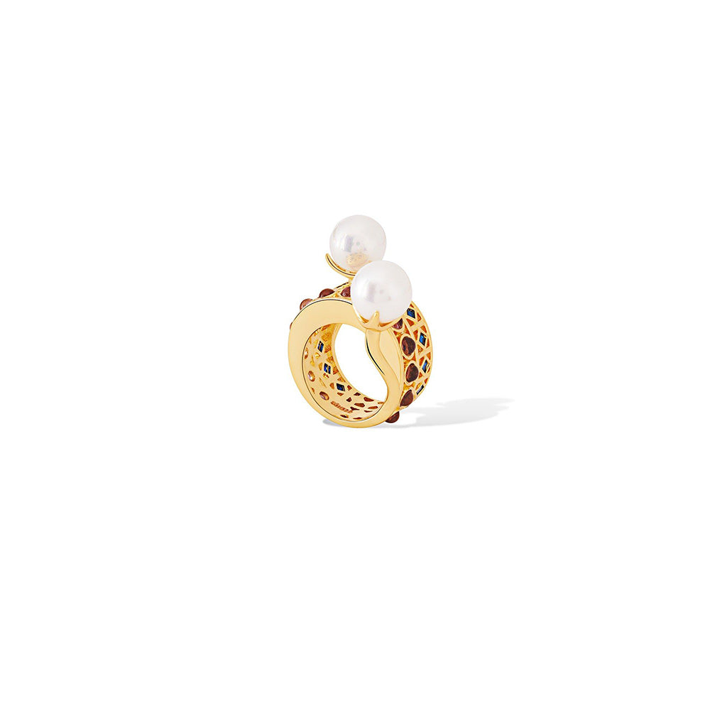 Shaze Artemisias Seal Golden 18K Yellow Gold Plated Italian Crafted Ring