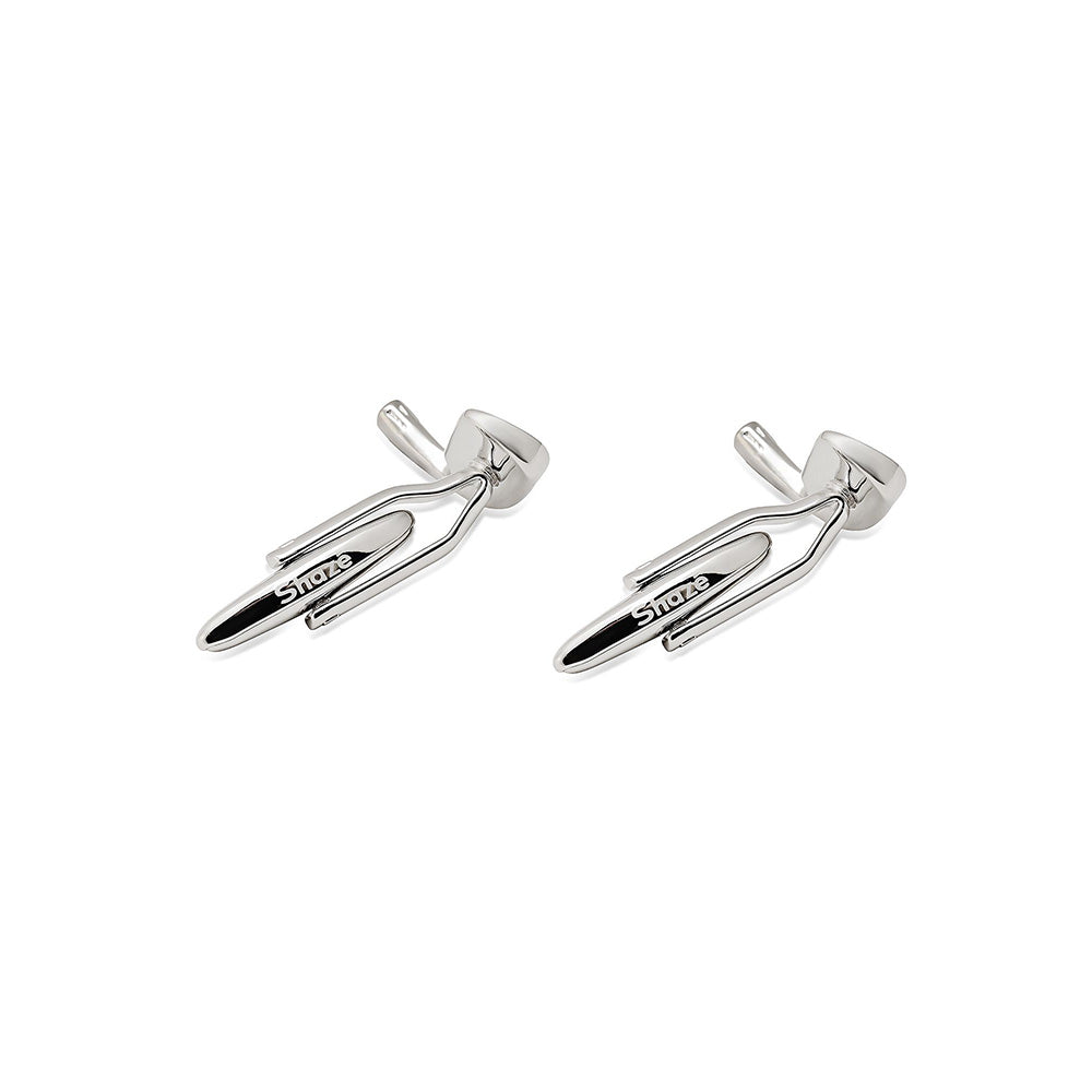 Shaze Club Face Silver Cufflinks