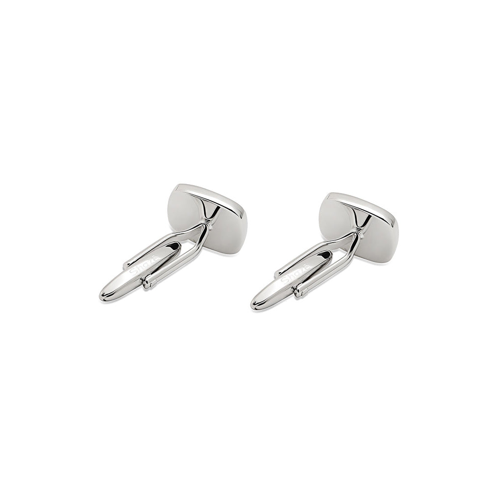Shaze Imbricate Silver Cufflinks