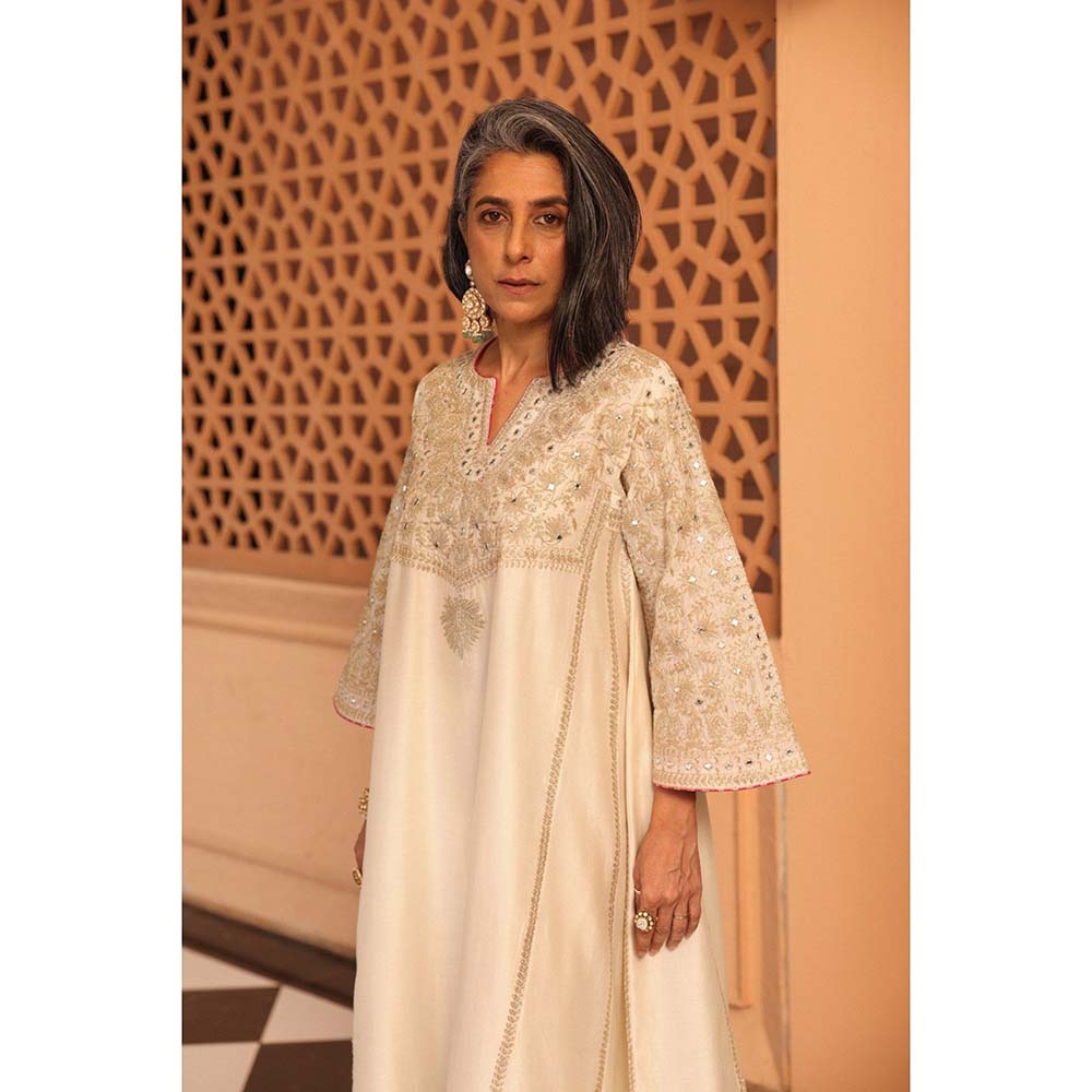 Sheetal Batra Daisy Ivory Aiman Anarkali Kurta with Salwar (Set of 2)