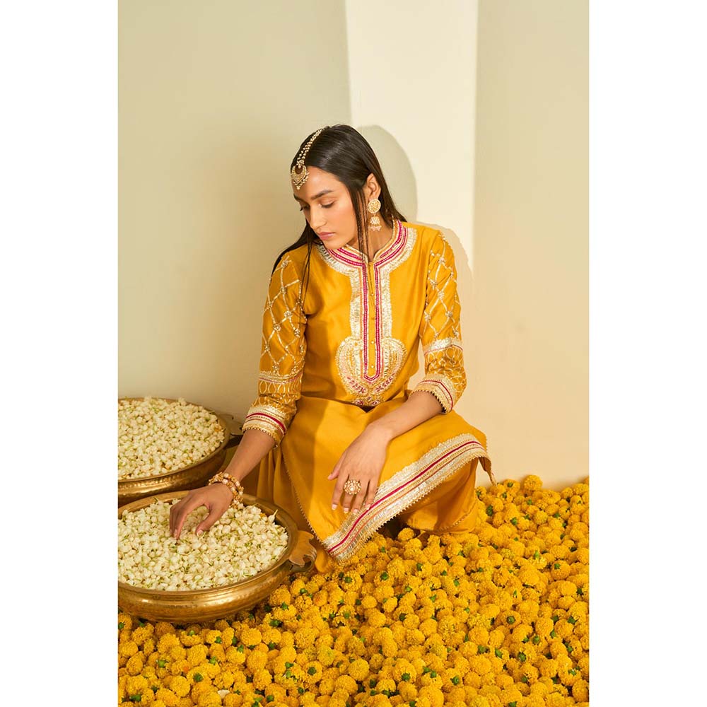 Sheetal Batra Yellow Kurta with Dhoti (Set of 2)
