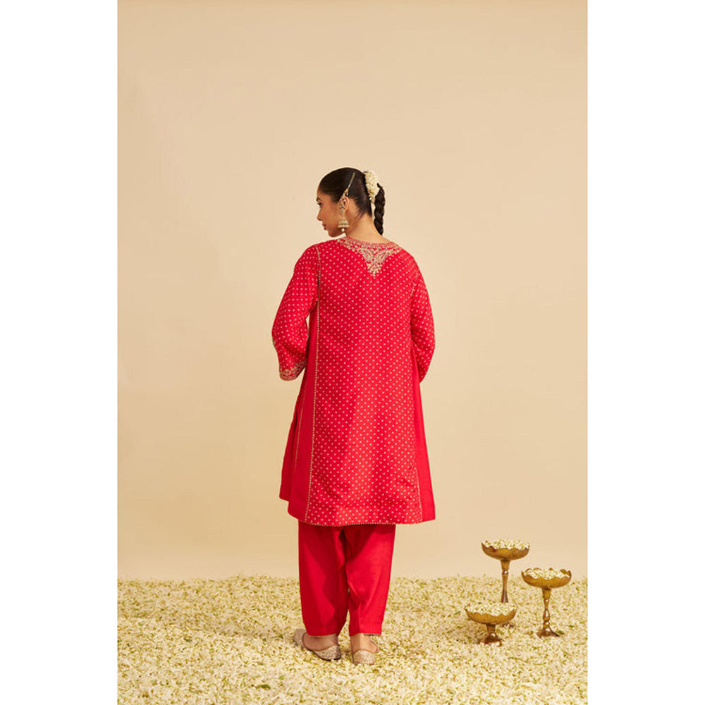 Sheetal Batra Kayra - Red Short Gathered Chauga With Salwar
