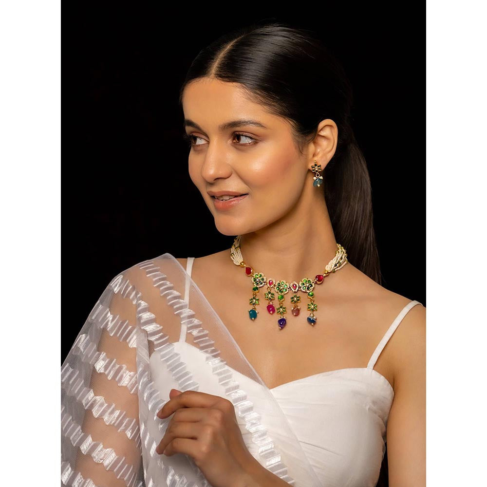 Shlok Jewels Tarangini Choker & Earring Set