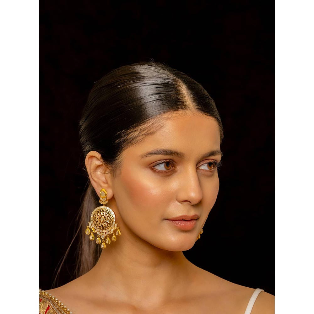 Shlok Jewels Vaibhava Chandbali Earrings