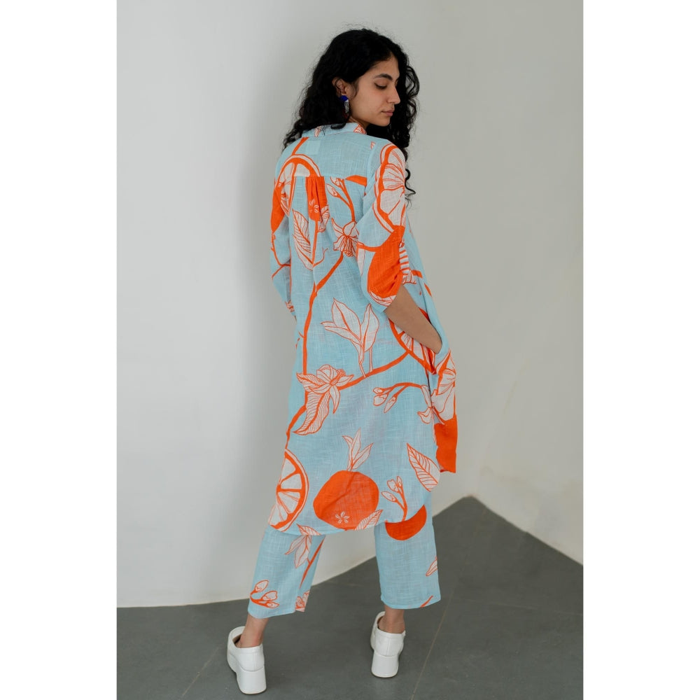 Silai Studio Mandarin Print Cotton Kurta