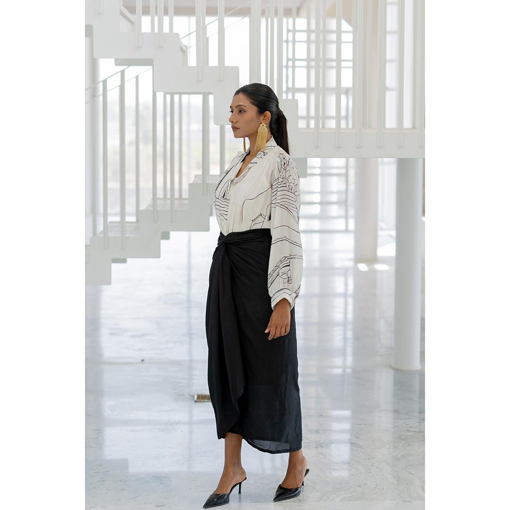 Silai Studio Arched Doorways Skirt with Shirt and Slip (Set of 3)