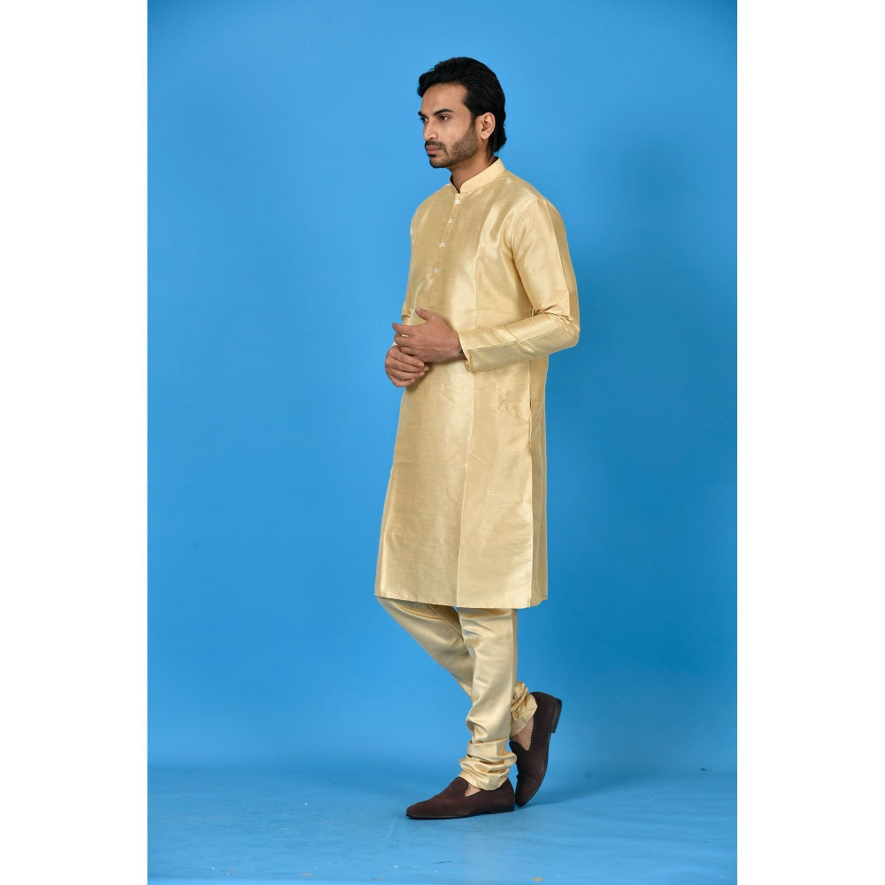 Simaaya Cream Premium Quality Silk Made Kurta with Churidar (Set of 2)