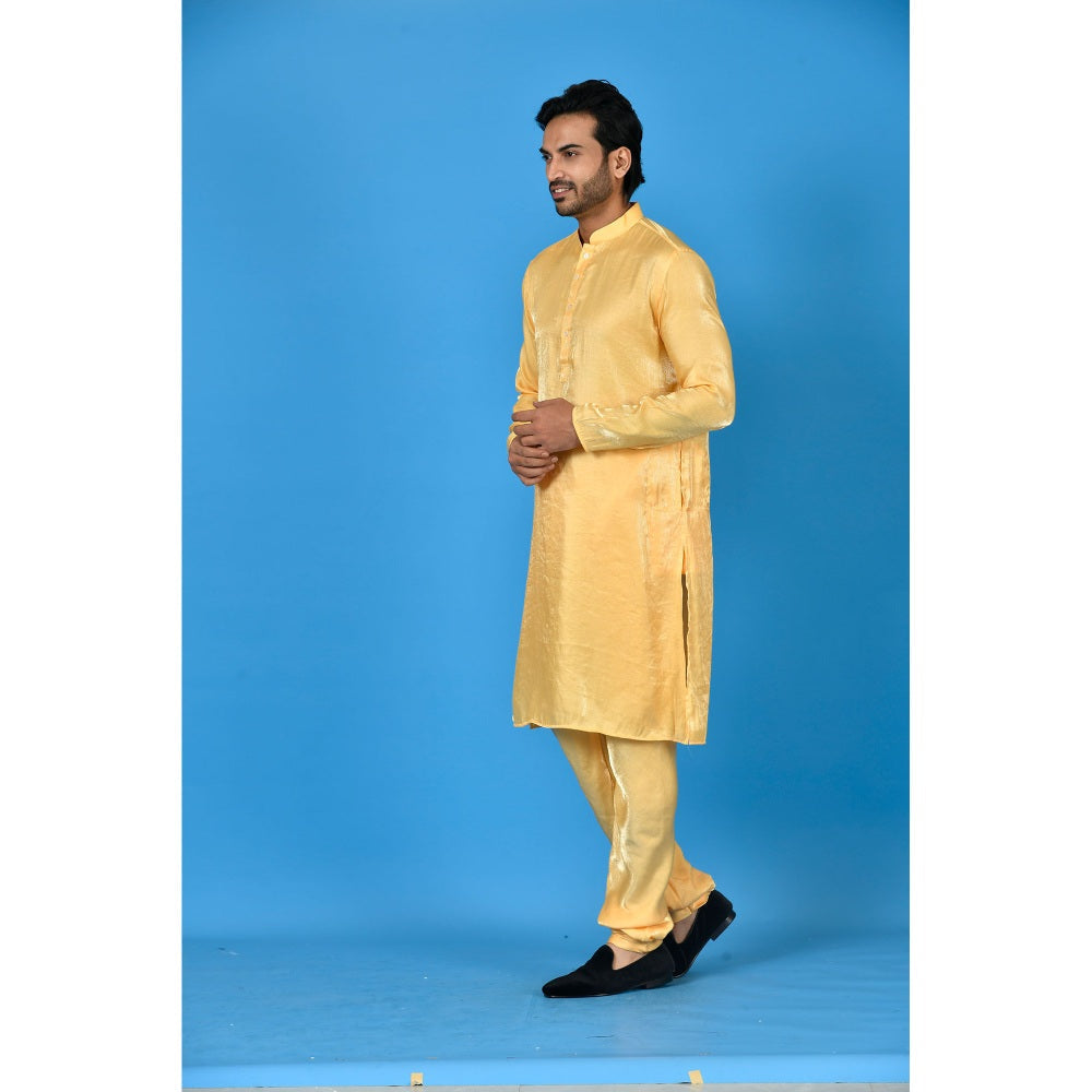 Simaaya Yellow Premium Quality Satin Made Kurta with Churidar (Set of 2)