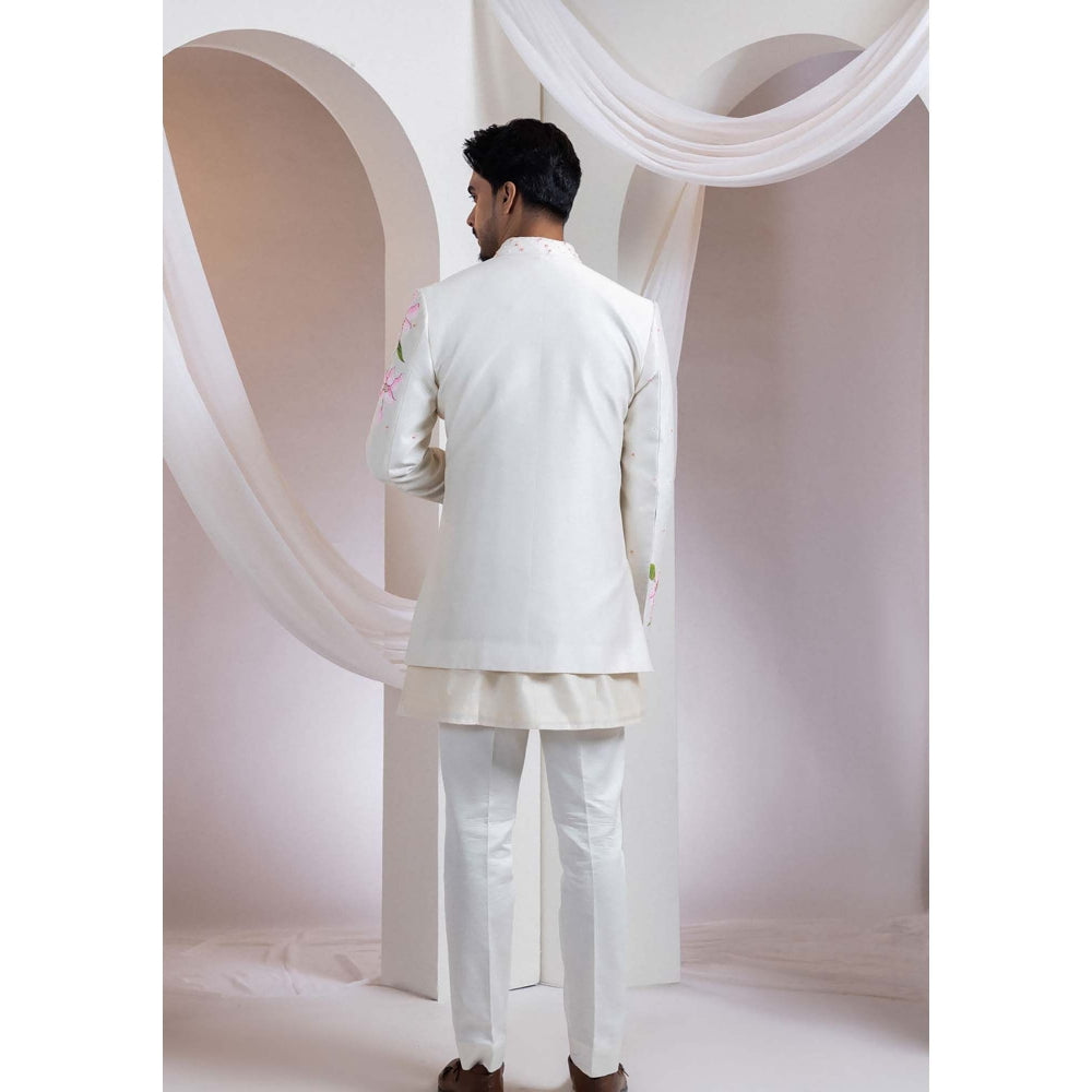 SMRITI Ivory Nehru Jacket And Kurta With Pant