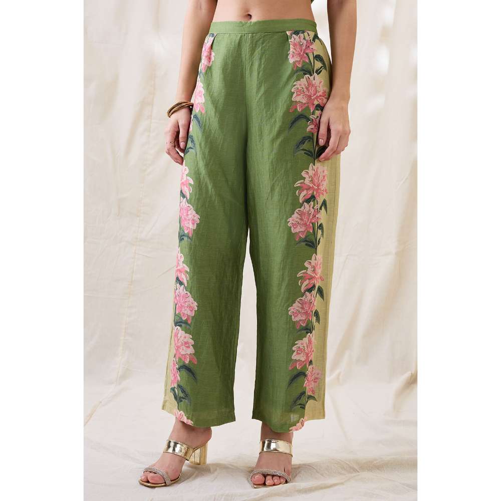 Soup by Sougat Paul Green Ravya Floral Print Co-Ord (Set of 2)