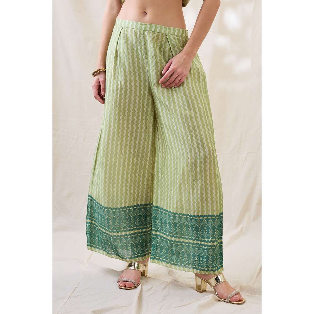 Soup by Sougat Paul Green Noorani Embellished Co-Ord (Set of 2)