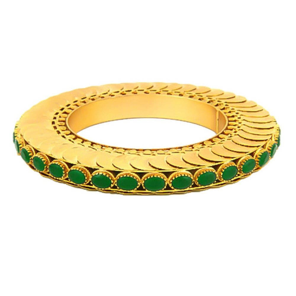 Suhani Pittie Emerald Tone Crystal Coin bangle handcuff