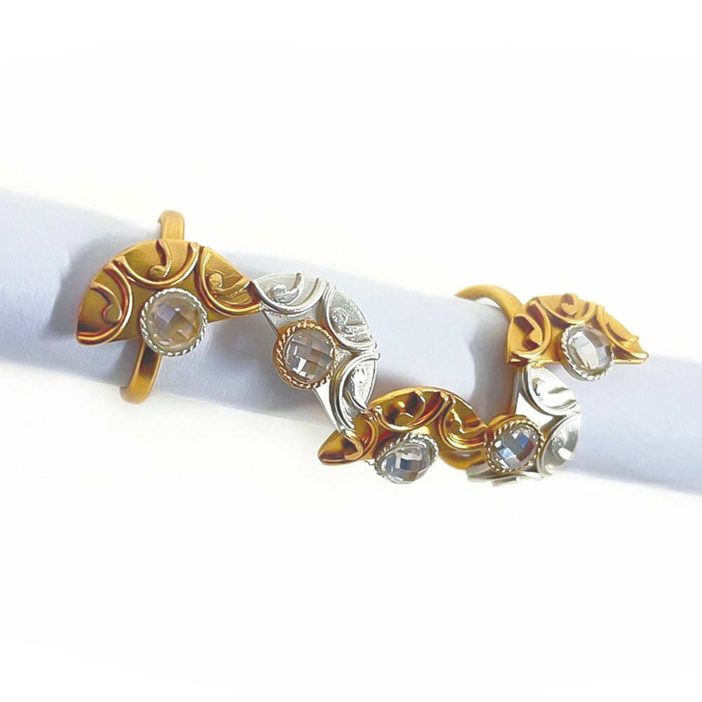 Suhani Pittie Multi-Color Sumerian Sail Gold and Silver Double Ring