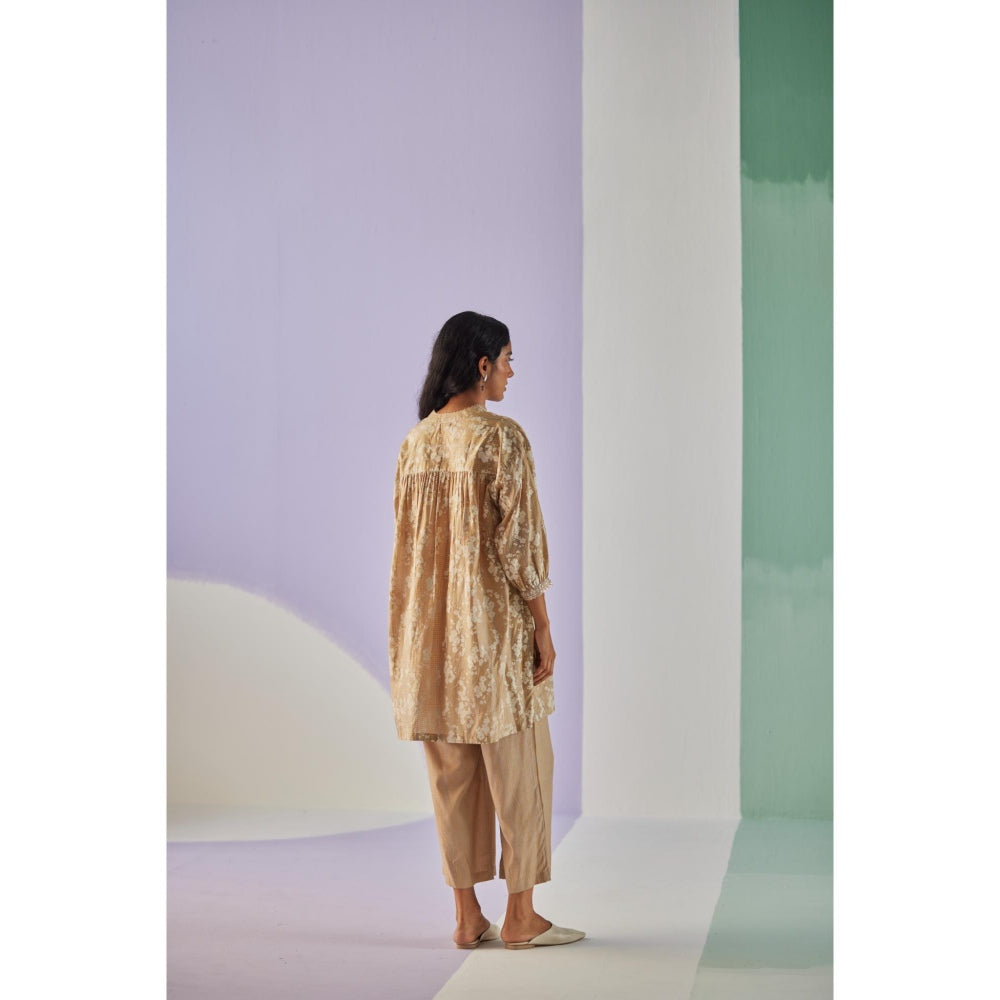 Surbhi Gupta Grey Short Gathered Shirt and Pant (Set of 2)