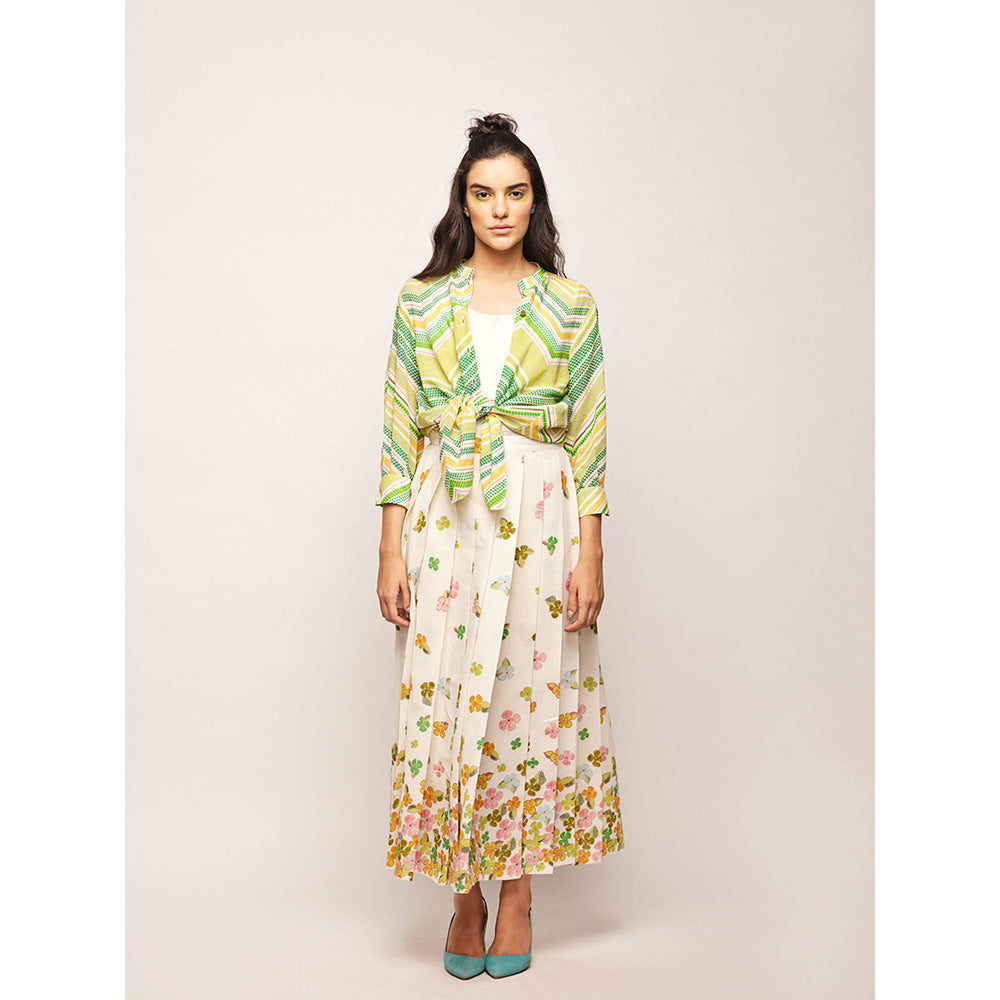 Swati Vijaivargie Green Dots Chevron Shirt