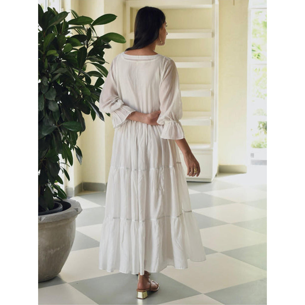 Taro India White Magnolia Dress