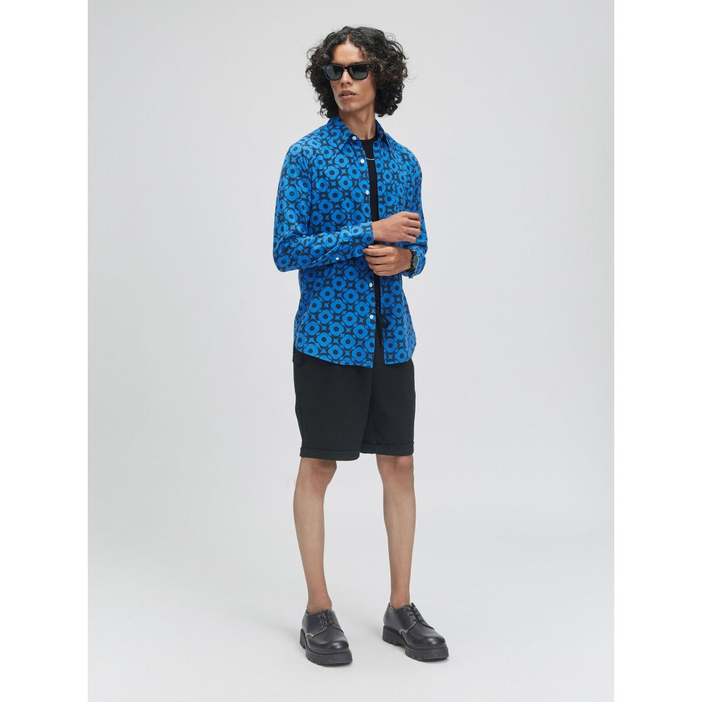 TERRA LUNA Puck Undyed Blue Casual Shirt