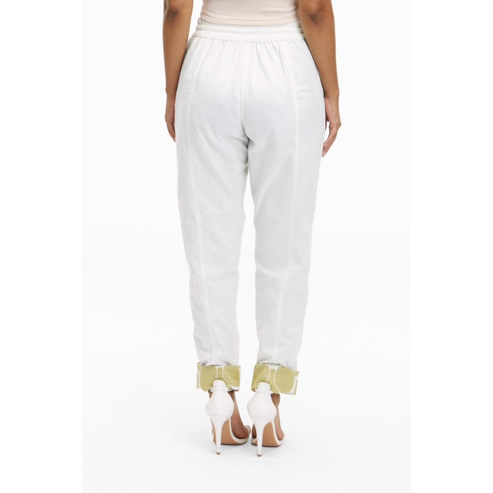 TERRA LUNA White Printed Naipan Pant