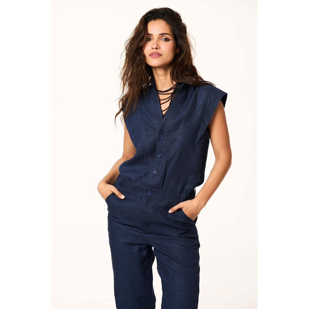 TERRA LUNA Ember Navy Blue Jumpsuit
