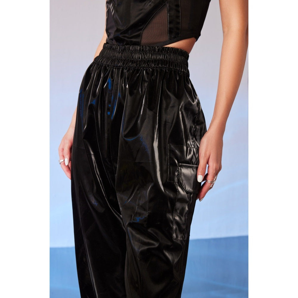 The Dapper Lady Tokyo Black Solid Joggers