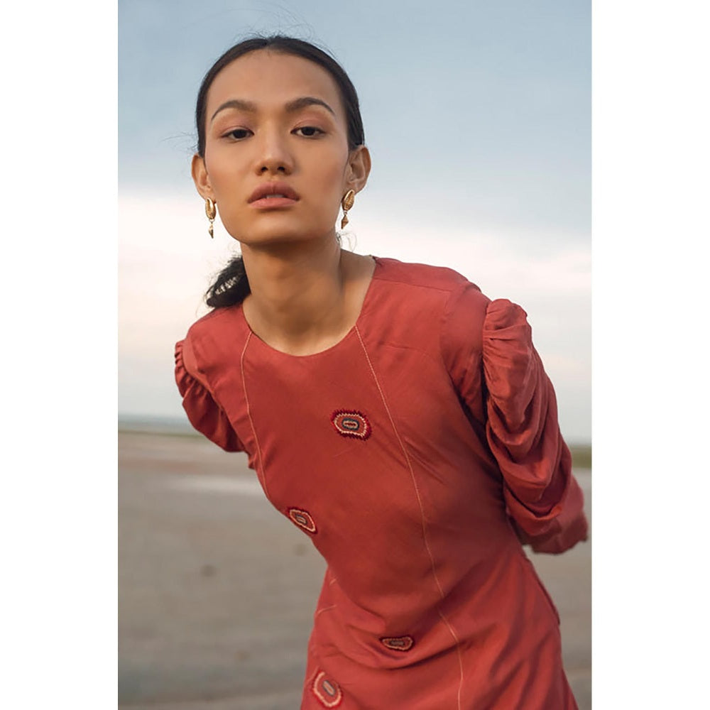 The Loom Art Coral Love Midi Dress