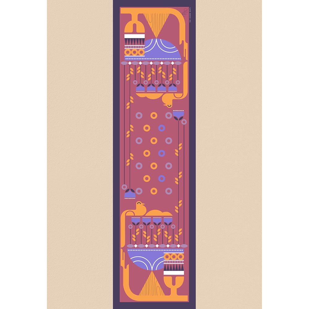 Thee Modern Roots Women Bluebird's Bouncing Ballet Silk Stole Pink