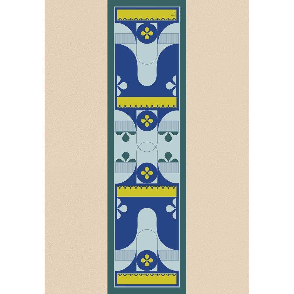 Thee Modern Roots Women River Run Ripple Silk Stole Navy Blue