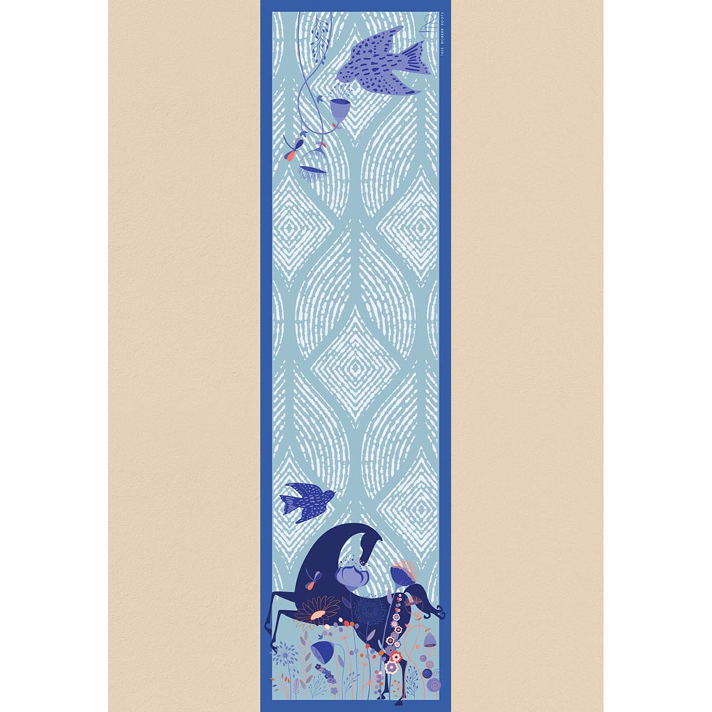 Thee Modern Roots Women Whimsical Water Nymph Silk Stole Blue