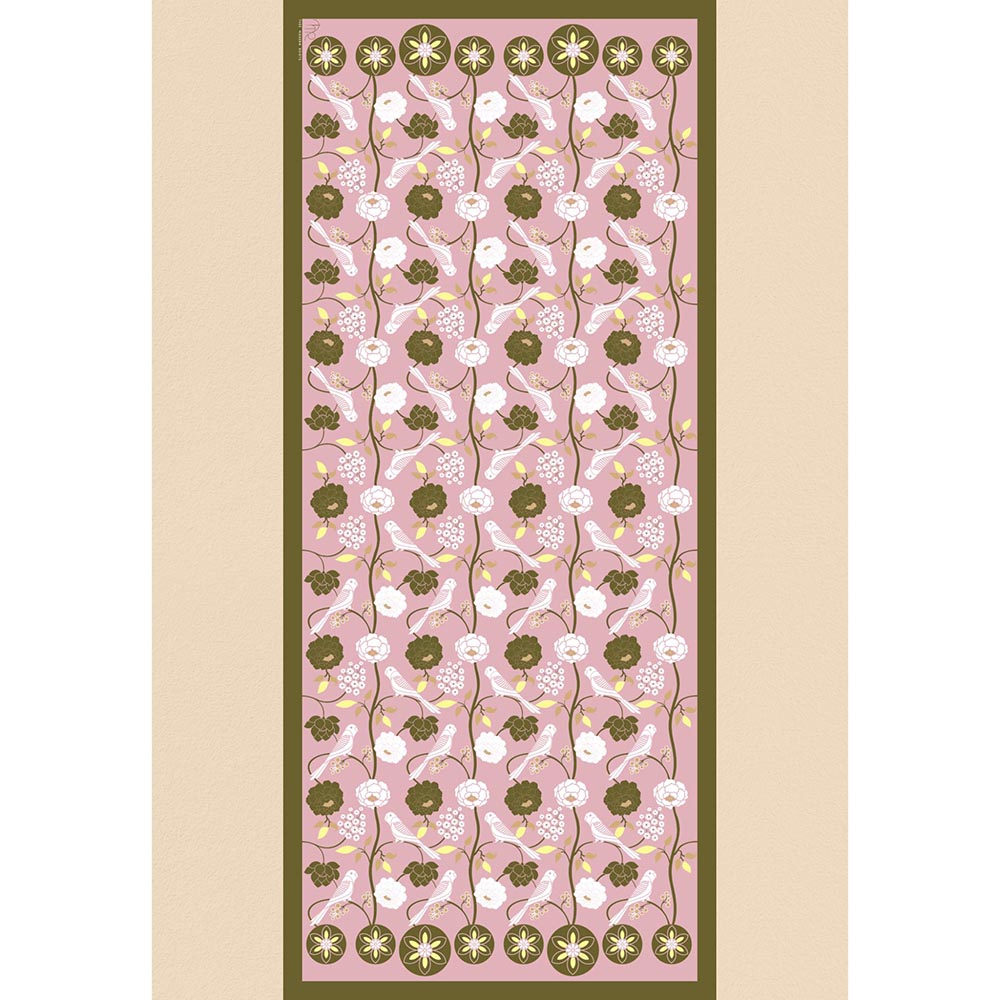 Thee Modern Roots Pink Talking Parrot Silk Dupatta