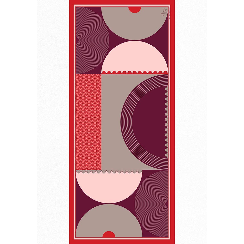 Thee Modern Roots Red Chandra's Charm Silk Dupatta