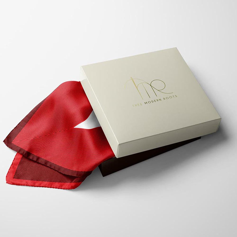 Thee Modern Roots Phoenix Flames Silk Pocket Square