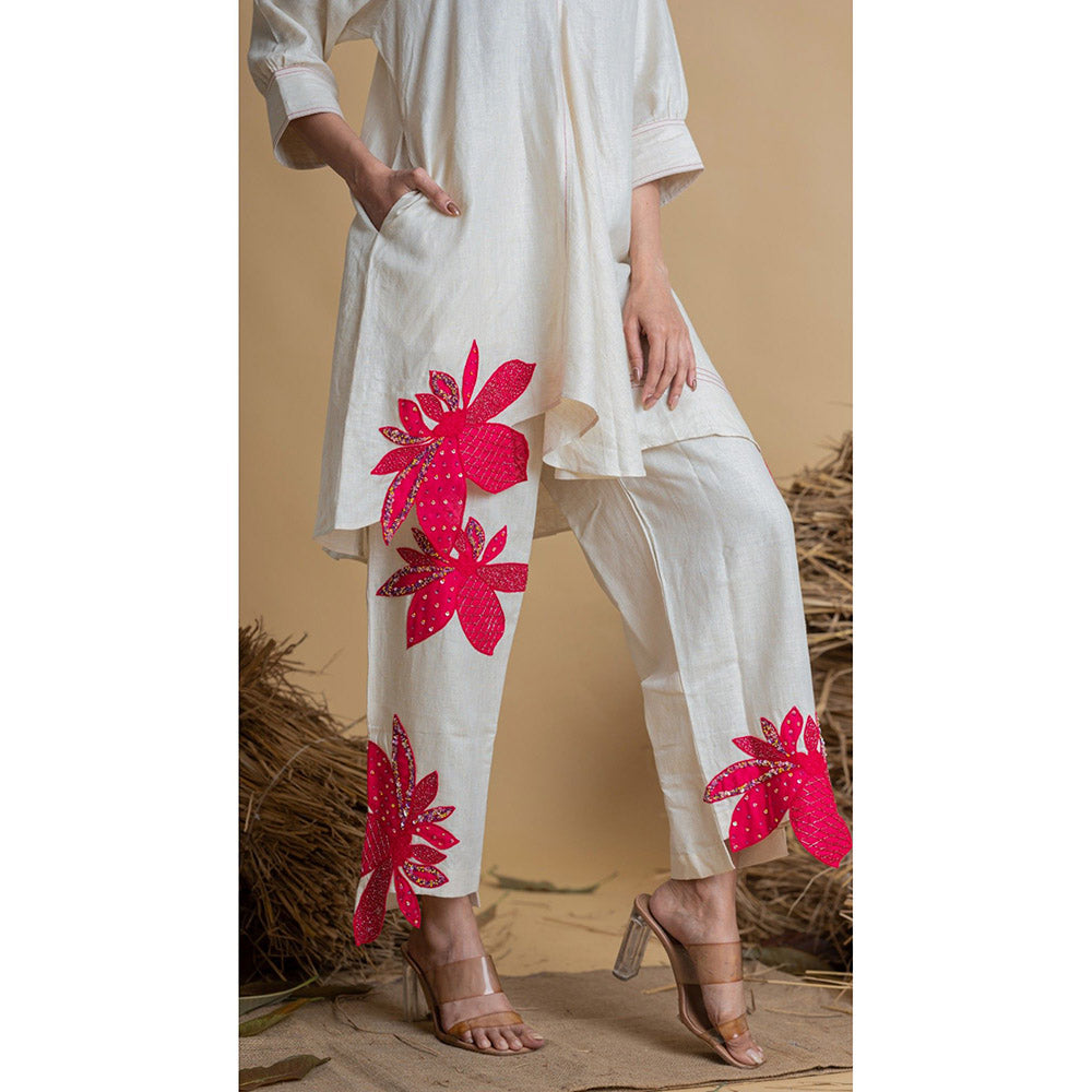 The House of Hemp Women Off White Latest Stylish Co-Ord (Set of 2)