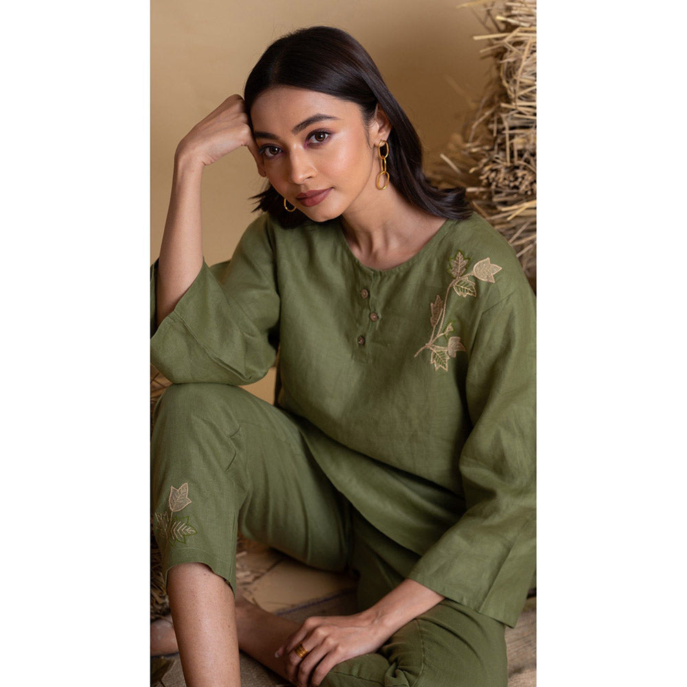 The House of Hemp Women Green Latest Stylish Co-Ord (Set of 2)