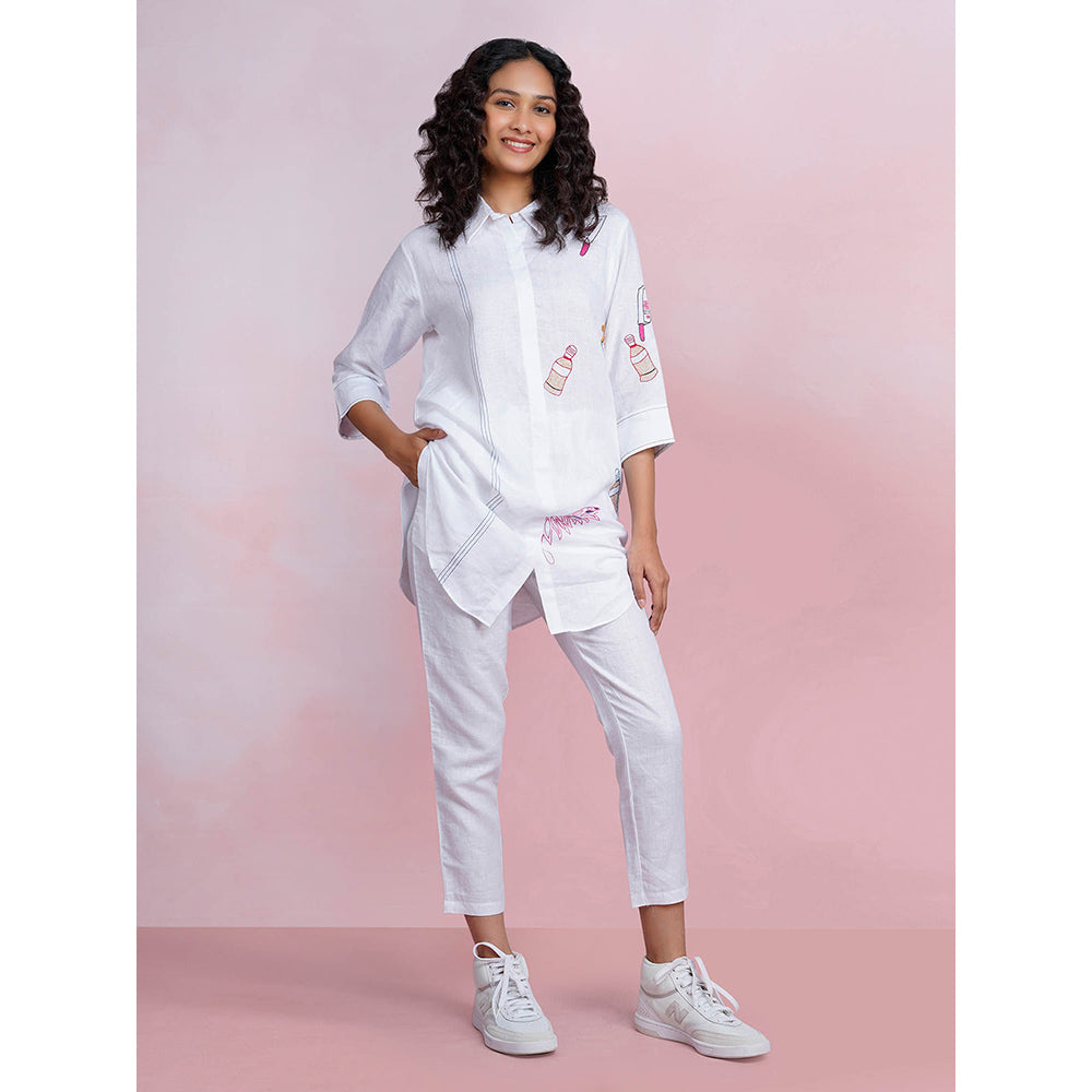The House of Hemp Cloud Ease White Tunic with Pant (Set of 2)