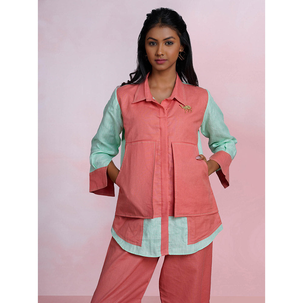 The House of Hemp Dual Essence Pocket Co-Ord - Coral And Aqua (Set of 2)