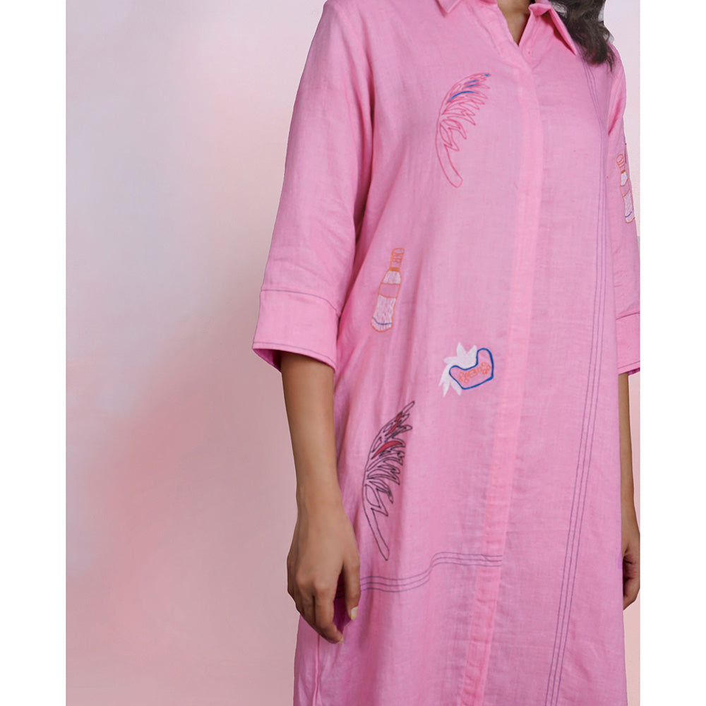 The House of Hemp Blush Breeze Shirt Dress