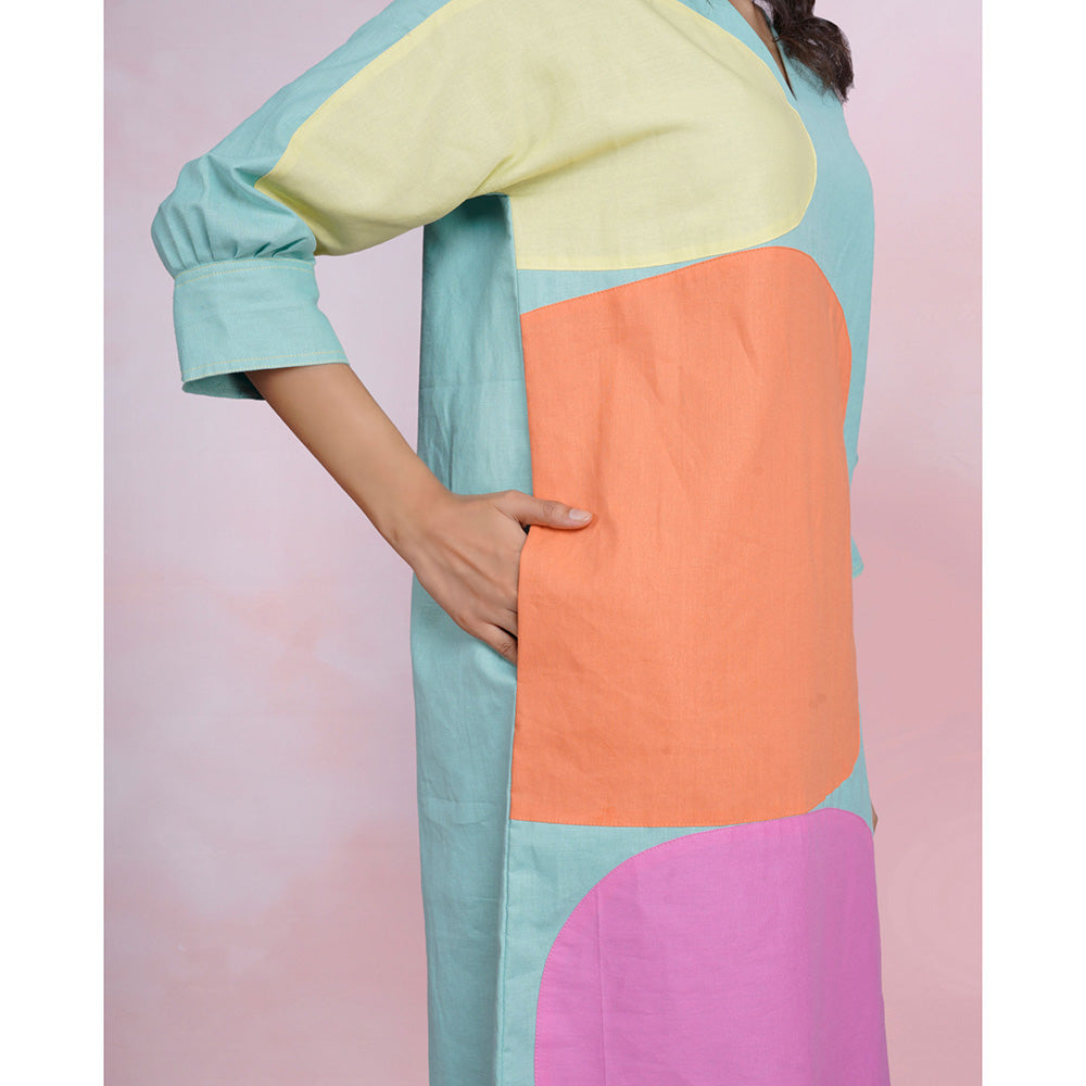 The House of Hemp Viola Aqua Blue Dress