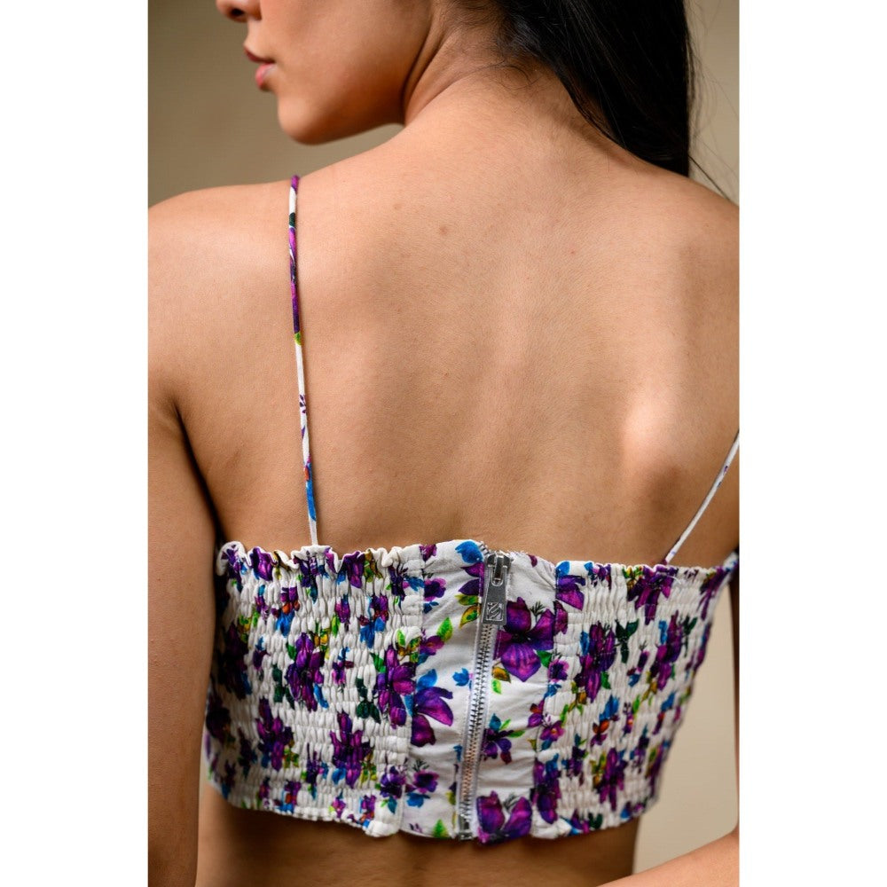 THETAA White Jacket with Bustier and Pant (Set of 3)
