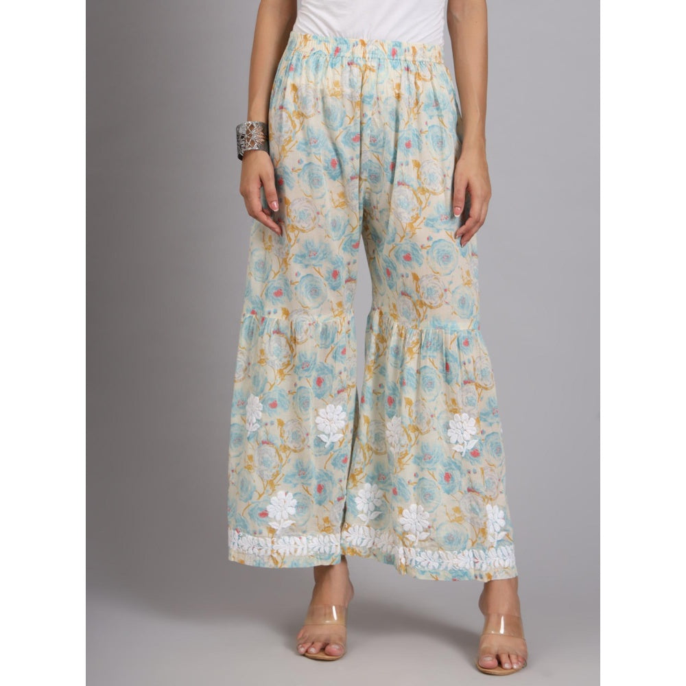 The Chikan Label Blue Women's Mulmul Chikankari Co-Ord Set