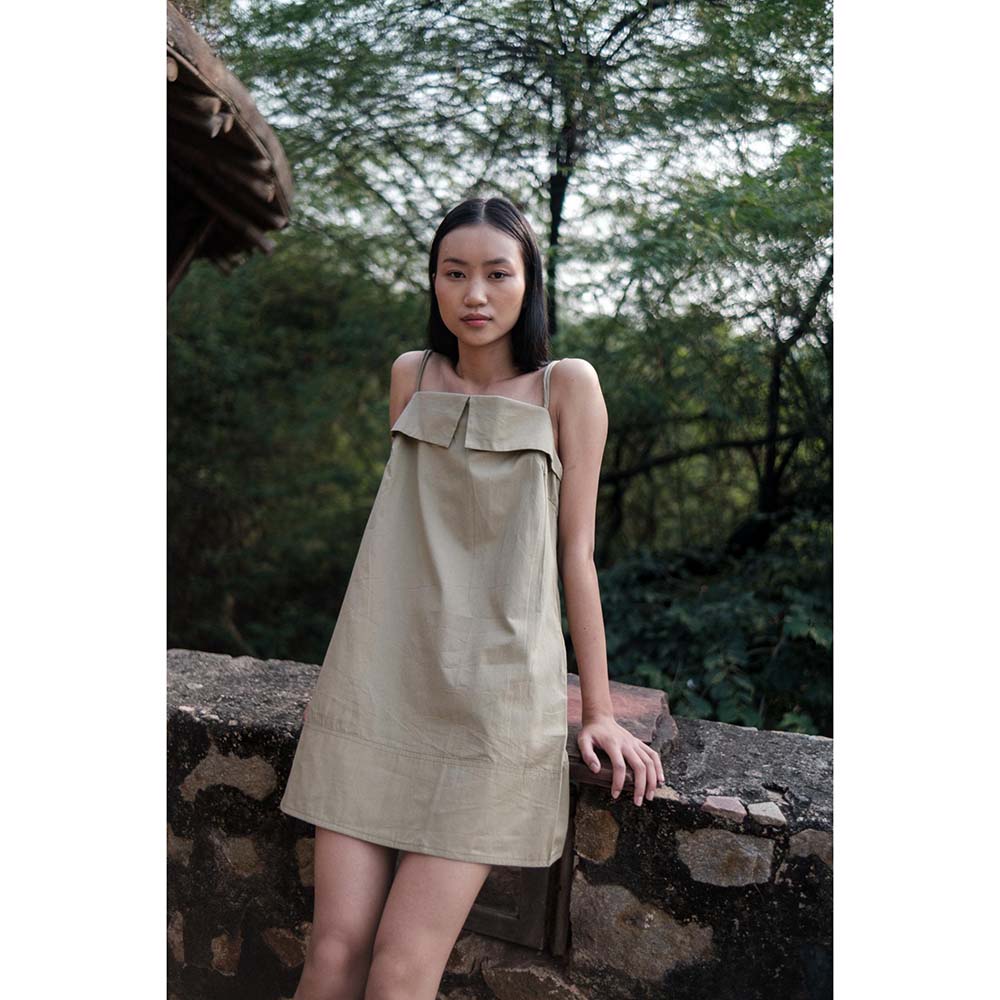 The Terra tribe Khaki Rachel Slip Dress