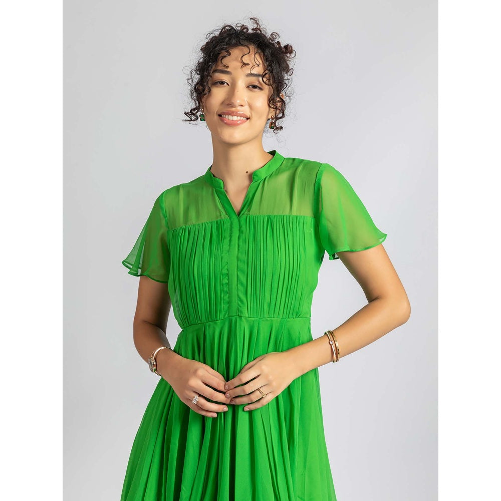 Torsha Green Breeze Mini Dress
