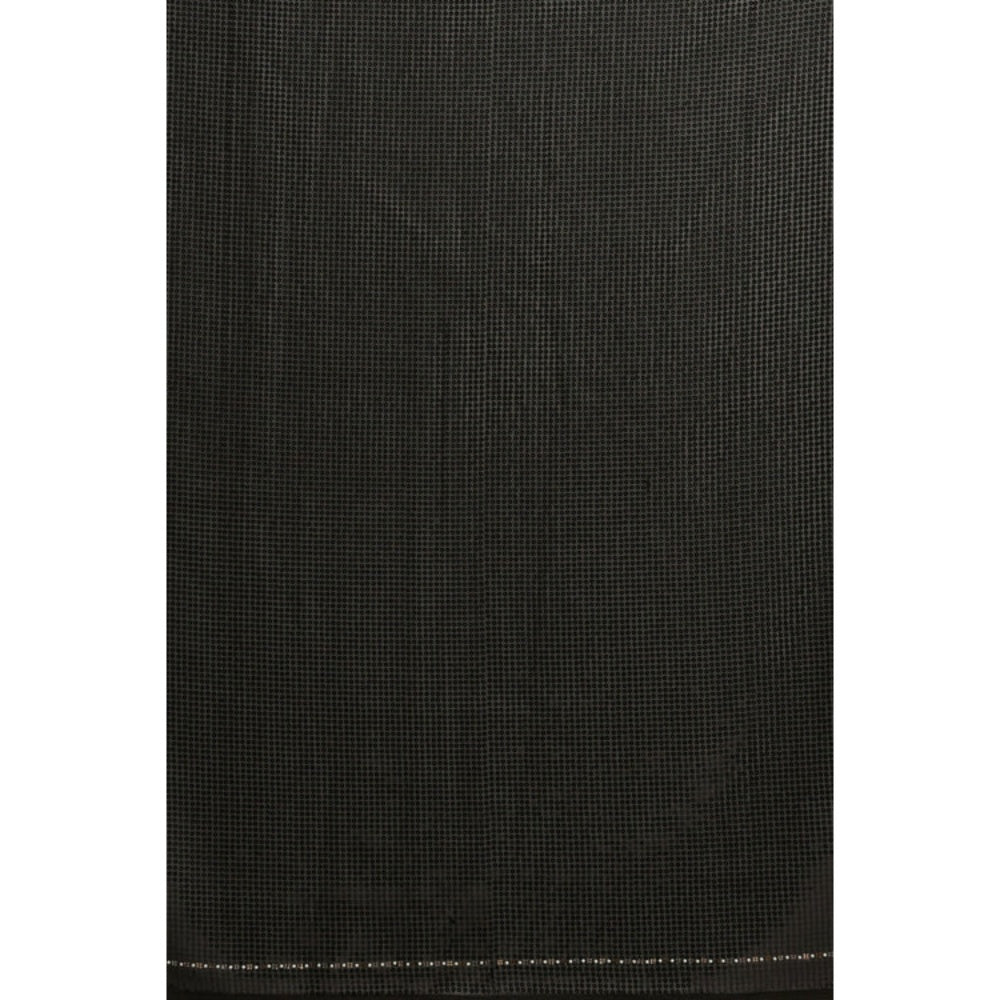 "Two Sisters" by Gyans Black Crystal & Sequins Embroidered Saree with Unstitched Blouse